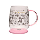 Disney Classic Collectable Minnie Mouse Glass Mug with Pink Lid in Gift Box