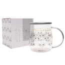 Disney Classic Collectable Stitch Glass Mug with Grey Lid in Gift Box