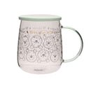 Disney Classic Collectable Winnie the Pooh Glass Mug with Green Lid in Gift Box