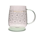 Disney Classic Collectable Winnie the Pooh Glass Mug with Green Lid in Gift Box