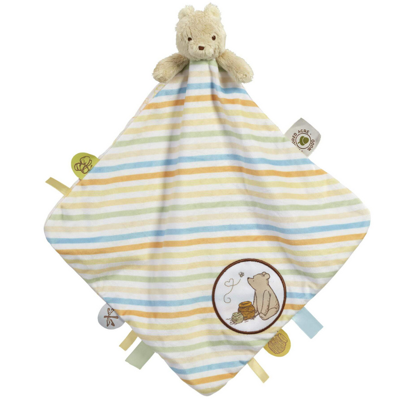 Disney Classic Winnie the Pooh Comfort Blanket with Developmental Feat