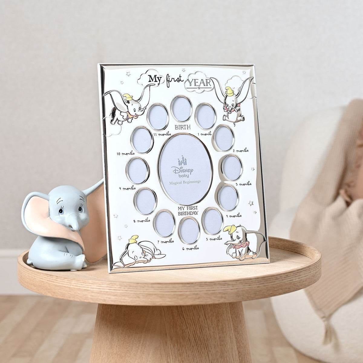 PRE-ORDER Disney Dumbo Silver Multi-Aperture 'My First Year' Frame