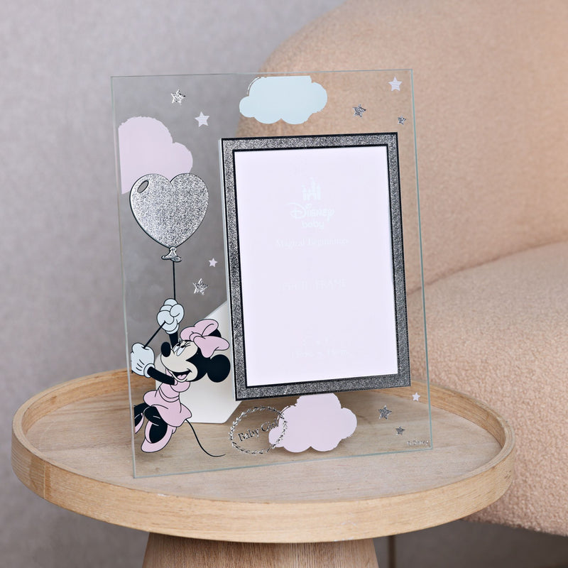 Disney Minnie Mouse Real Silver 999 Plated Glass Frame - 5" x 7"