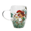 Disney Pastel Princess Ariel Floral Decorative Glass Mug