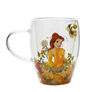 Disney Pastel Princess Belle Floral Decorative Glass Mug