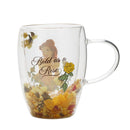 Disney Pastel Princess Belle Floral Decorative Glass Mug