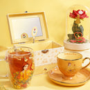 Disney Pastel Princess Belle Floral Decorative Glass Mug