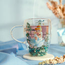 Disney Pastel Princess Cinderella Floral Decorative Glass Mug
