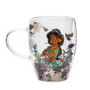 Disney Pastel Princess Jasmine Floral Decorative Glass Mug