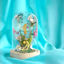 Disney Pastel Princess Jasmine 'Let The Stars Guide You' Florals in a Cloche with Neon Light
