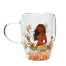 Disney Pastel Princess Moana Floral Decorative Glass Mug