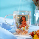 Disney Pastel Princess Moana Floral Decorative Glass Mug