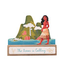 Disney Pastel Princess Moana 'The Ocean is Calling' Mini Plaque