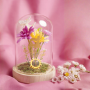 Disney Pastel Princess Rapunzel 'Follow Your Own Light' Florals in a Cloche with Neon Light