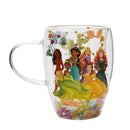 Disney Pastel Princesses Floral Decorative Glass Mug