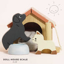 Wooden Dolls House Pet Set – 6 Piece Miniature Animal Accessories by Le Toy Van
