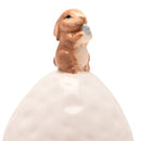 Eggs-traordinary Gifting Floral White Egg Trinket Box with Bunny Atop