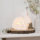 Eggs-traordinary Gifting LED Ceramic Mum and Baby Bunny Light - 15cm