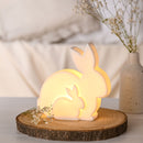 Eggs-traordinary Gifting LED Ceramic Mum and Baby Bunny Light - 15cm