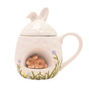 Eggs-traordinary Gifting White Floral 3D Bunny Mug With Lid
