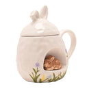 Eggs-traordinary Gifting White Floral 3D Bunny Mug With Lid