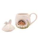 Eggs-traordinary Gifting White Floral 3D Bunny Mug With Lid