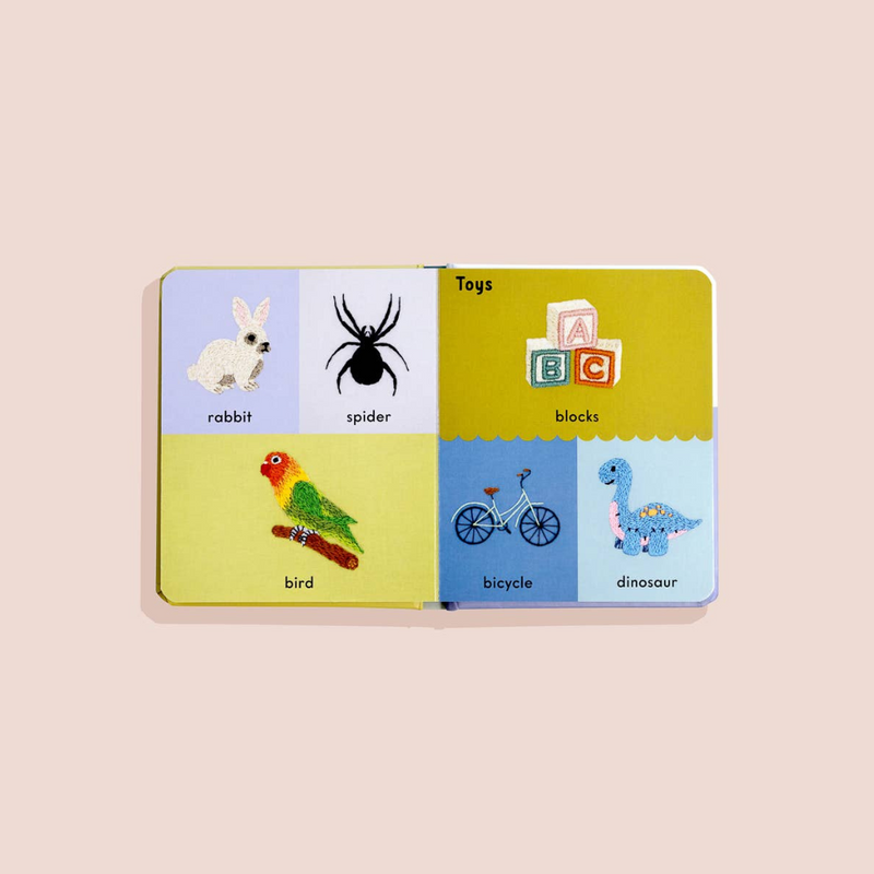 'First Words with Cute Embroidered Friends' Baby Board Book