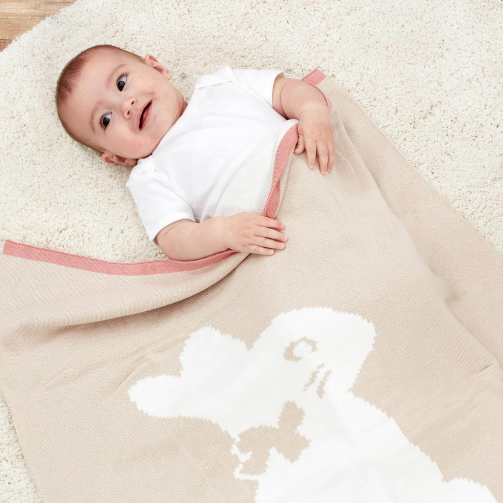 Flopsy Bunny Signature Knitted Blanket with Soft Toy and Luxury Gift B