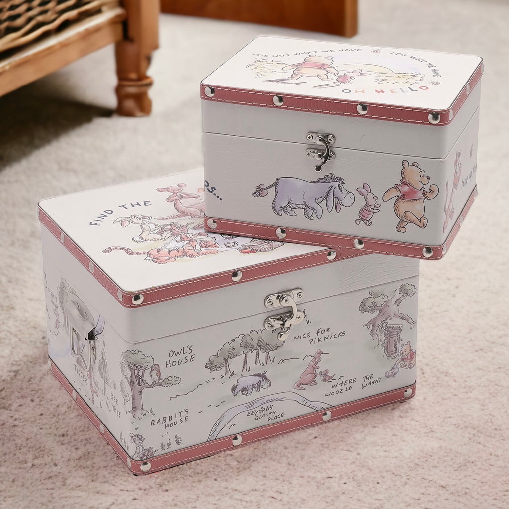 Pooh Box Rabbit Disney Winnie the Pooh Set of Two Luggage-Style Storage Boxes