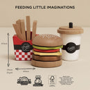 Wooden Gourmet Hamburger Meal Set – 13 Piece Pretend Play Food by Le Toy Van