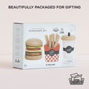 Wooden Gourmet Hamburger Meal Set – 13 Piece Pretend Play Food by Le Toy Van