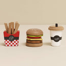 Wooden Gourmet Hamburger Meal Set – 13 Piece Pretend Play Food by Le Toy Van