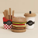 Wooden Gourmet Hamburger Meal Set – 13 Piece Pretend Play Food by Le Toy Van