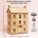 Grand Natural Wooden Dolls House with Opening Windows, Attic & Staircases – Wooden Dolls House by Le Toy Van