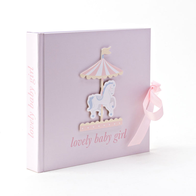 PRE-ORDER Hello Baby Carousel Design Pink 'Lovely Baby Girl' Photo Album