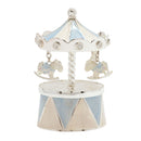 Hello Baby Silver Plated Blue Carousel Music Box