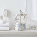 Hello Baby Silver Plated Blue Carousel Music Box