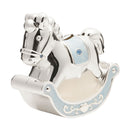 Hello Baby Silver Plated Blue Rocking Horse Money Box