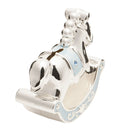 Hello Baby Silver Plated Blue Rocking Horse Money Box