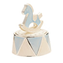 Hello Baby Silver Plated Blue Rocking Horse Music Box