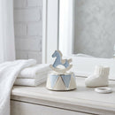 Hello Baby Silver Plated Blue Rocking Horse Music Box