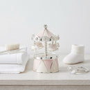 Hello Baby Silver Plated Pink Carousel Music Box