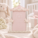 Hello Baby Silver Plated Pink Carousel Photo Frame