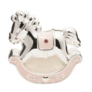 Hello Baby Silver Plated Pink Rocking Horse Money Box