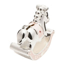 Hello Baby Silver Plated Pink Rocking Horse Money Box