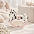 Hello Baby Silver Plated Pink Rocking Horse Money Box