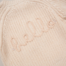 'Hello' Cream Cotton Knit Baby Cardigan with Embroidery Detail - 0-12M