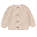 'Hello' Cream Cotton Knit Baby Cardigan with Embroidery Detail - 0-12M