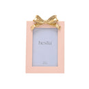 PRE-ORDER Hestia Soft Pink with Gold Ribbon Photo Frame - 4" x 6"