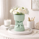 Hestia Teal Bow Bouquet Vase - 22cm